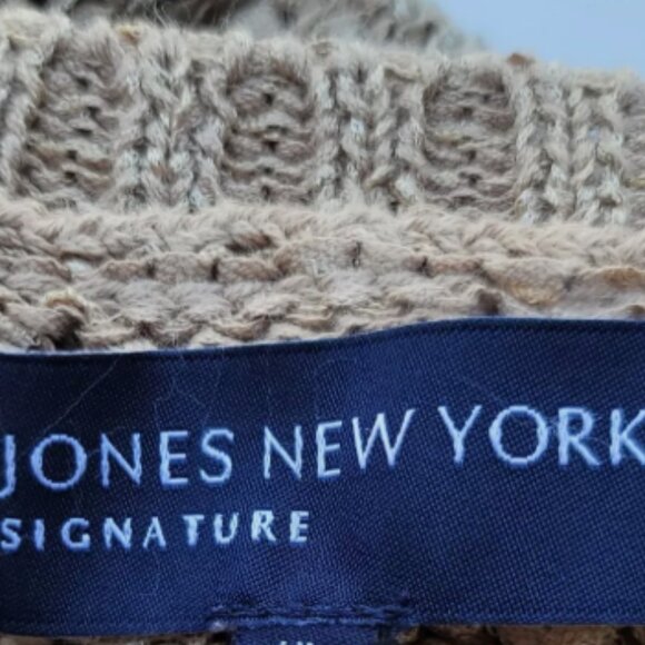 Brand New Jones New York Signature Cotton-Blend Cable Knit V-Neck Sweater - Picture 10 of 12